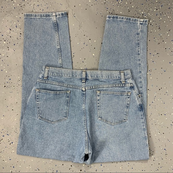 Vintage 90s Wrangler Stonewash Blue Mom Jeans High Waist Tapered Leg 14 32"x31" - Picture 2 of 15